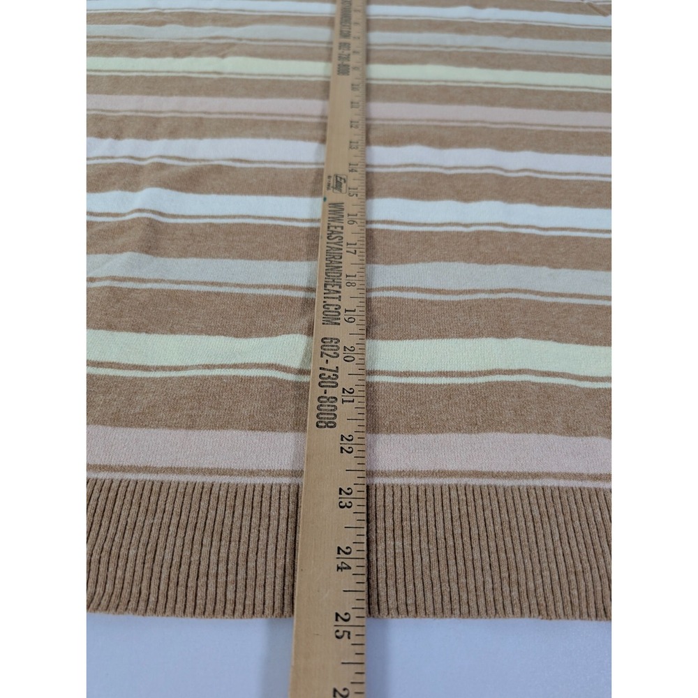 J Jill Sweater Women's Large Beige Multicolor Striped‎ Pullover Sweater - Picture 10 of 11